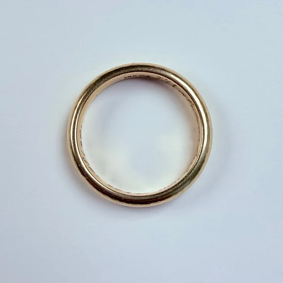 14K Solid Yellow Gold Frederick Goldman Classic Solid 4MM Band Vintage Ring SZ 9 - Picture 5 of 9